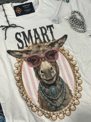 Smart A** Rhinestone Donkey Graphic Tee