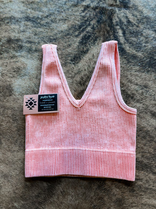 Reversible washed cropped tank top