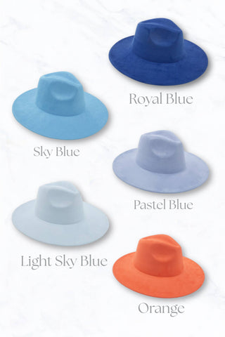 Suede Large Eaves Peach Top Fedora Hat