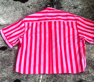 Collar Neck Button Down Shirt- Pink