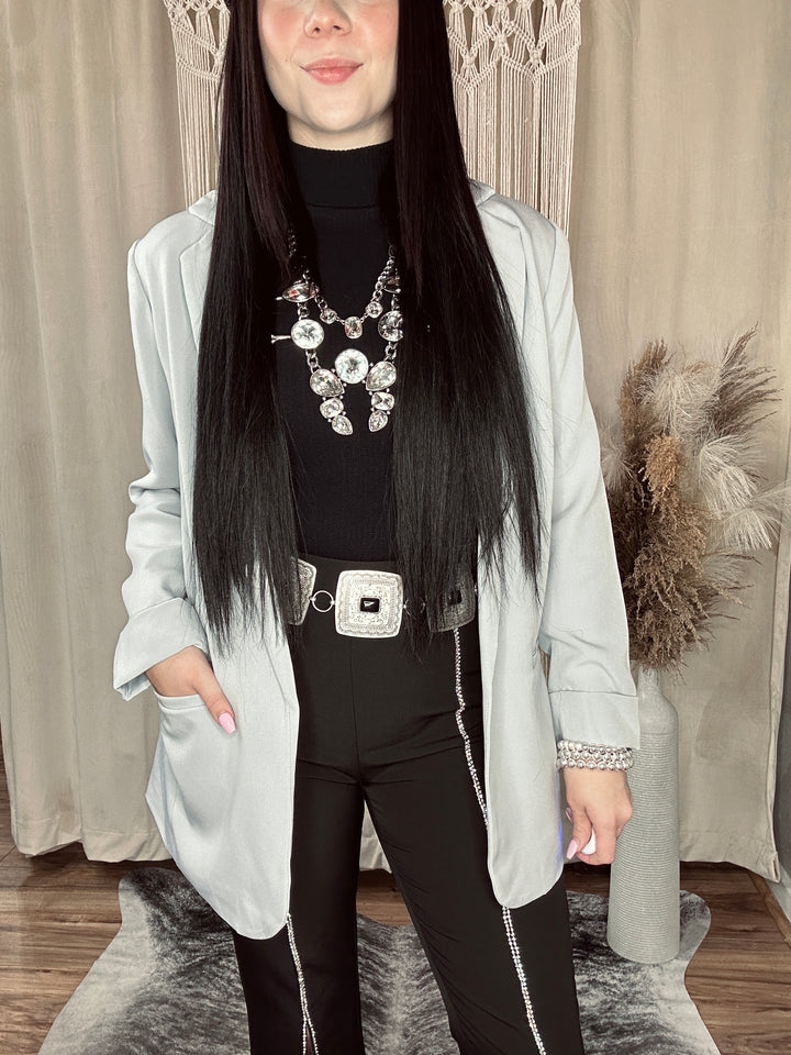 Grey Lizzy Open Front Blazer