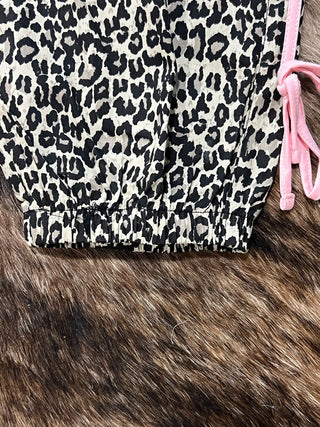 Leopard Drawstring Side Stripe Pants
