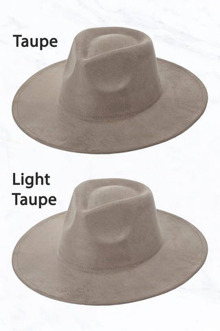 Suede Large Eaves Teardrop Top Fedora Hat