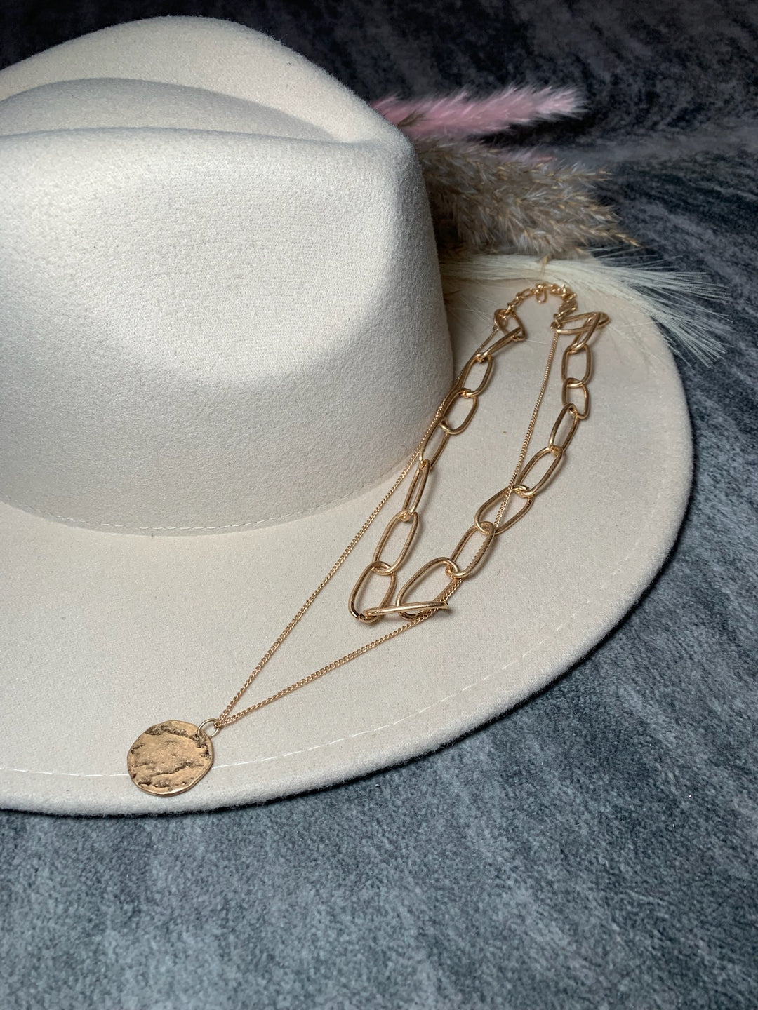 Gold Chain with Coin Layered Necklace