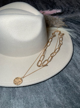 Gold Chain with Coin Layered Necklace - Jayden Layne
