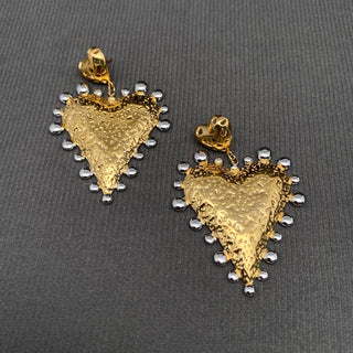 Two-tone Heart 18K Gold Plated S.Steel Earrings