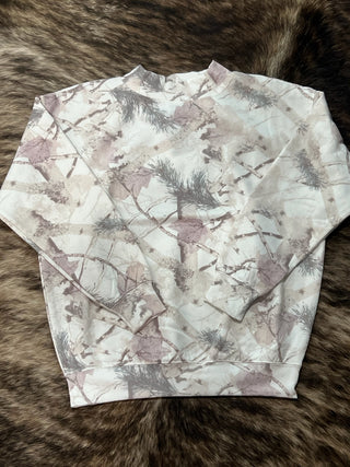 Pink Camo Oversized Mockneck Pullover