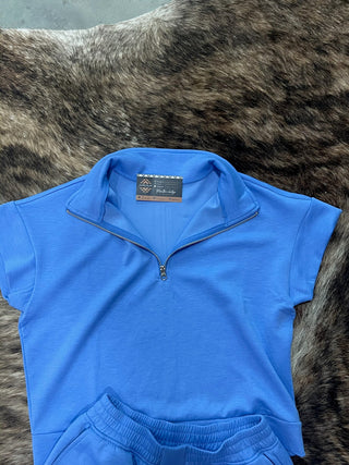 Scuba High Neck Half Zip Top & Dolphin Shorts Set