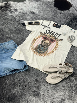 Smart A** Rhinestone Donkey Graphic Tee