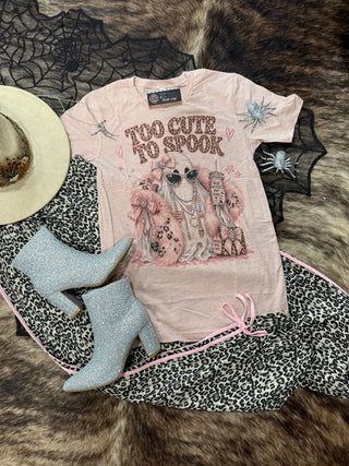 Pink Spooky Blingy Rhinestone Graphic Tee