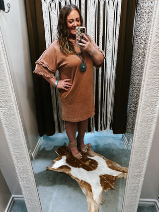 Half Sleeve Mineral Washed Dress
