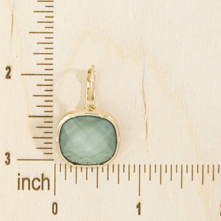 Faceted Cushion Stone Leverback Drop Earrings
