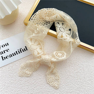 Lace Floral Triangle Scarf