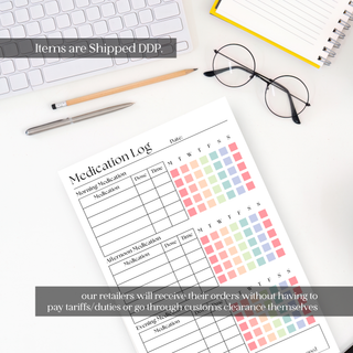 Medication and Vitamin Log: 50 Page Tear-Off Notepad