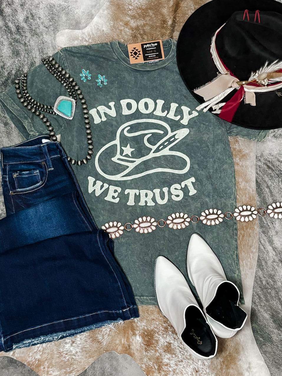 In Dolly We Trust Stone Tee