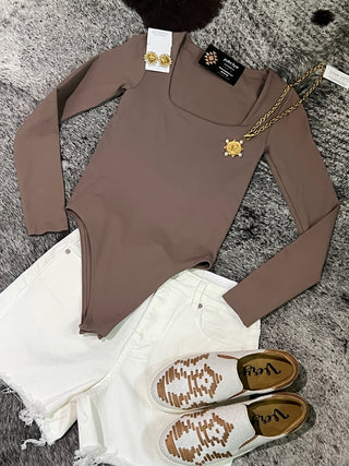 Walnut Square Thick Banded Bodysuit