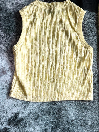 Crinkled Plisse Set - Butter Yellow