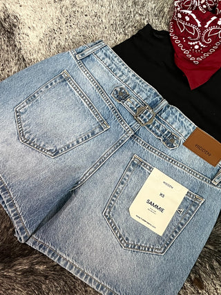 Hidden Jeans High Rise Longline Denim Shorts