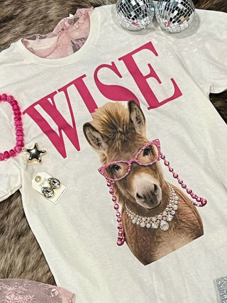 Wise A** Donkey Rhinestone Blingy Tee