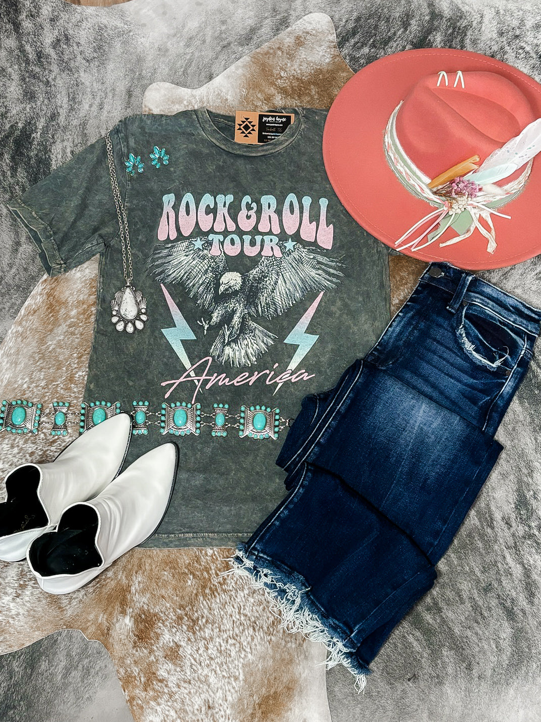 American Rock & Roll Tour Mineral Stone Tee