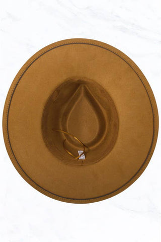 Suede Large Eaves Teardrop Top Fedora Hat