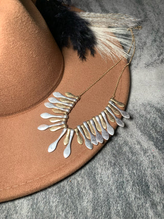 Metal Petal Bib Necklace - Jayden Layne