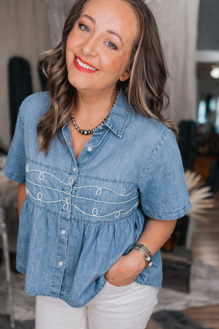 Loopty Lou Denim Top