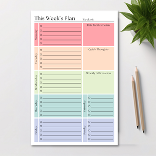 This Week's Plan To-Do List: 50-Page Tear-Off Notepad