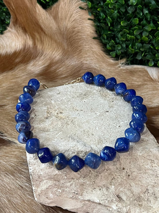 Irregular marble resin beaded statement necklace, multiple colors, photo 8
