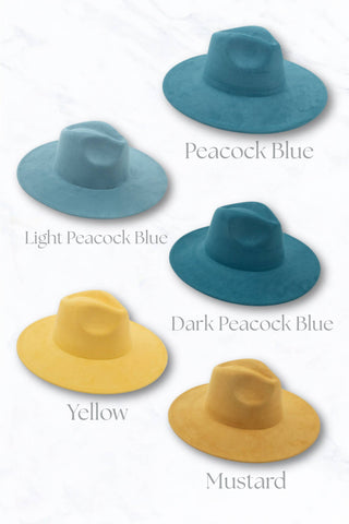 Suede Large Eaves Peach Top Fedora Hat