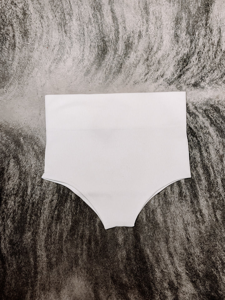 White Thick Banded Tummy Control Undies