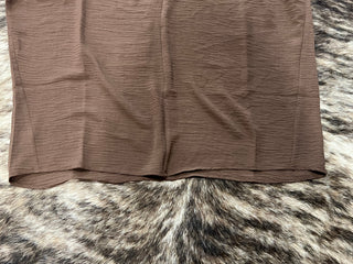 Woven Airflow V-Neck Short Sleeve Top — Brown
