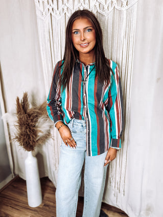 Vintage Brushpopper Pearl Snap Long Sleeve Button Down