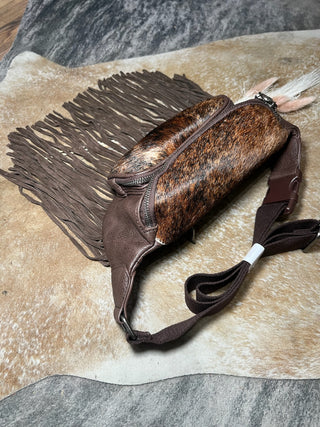Trinity River Cowhide Fringe Belt Bag