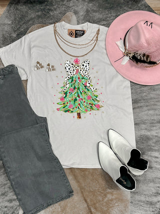 Coquette Dalmatian Christmas Tree Tee