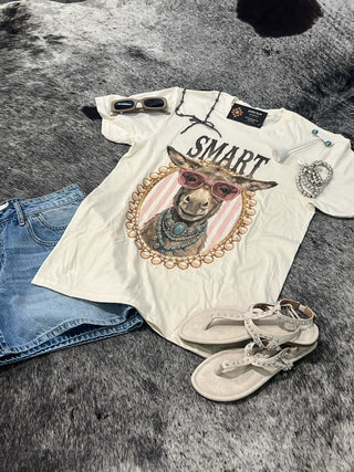 Smart A** Rhinestone Donkey Graphic Tee