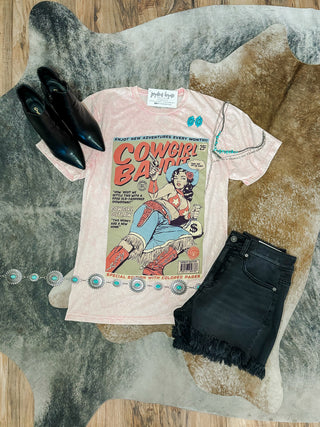 Mineral Wash Cowgirl Bandit Pink Mineral Tee