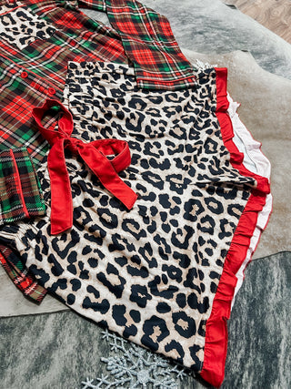 Leopard & Red Ruffle Pj Set