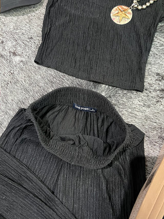 Crinkle Plisse Short Sleeve Set