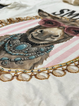 Smart A** Rhinestone Donkey Graphic Tee