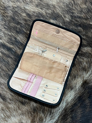 Foldable jewelry storage travel pouch