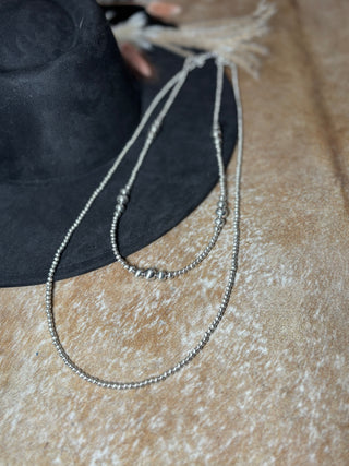 Silver Navajo Two Strand Necklace