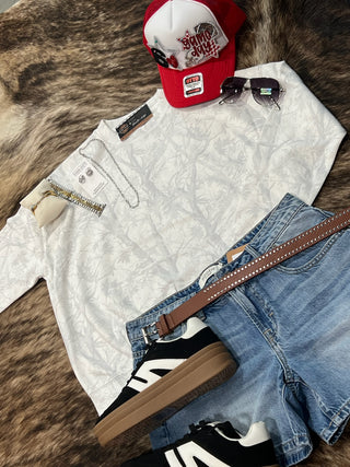 White Camo Crew Neck Sweatshirt