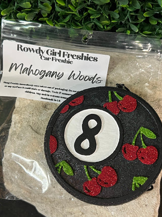 Hand painted cherry 8 ball car freshie air freshener, photo 2