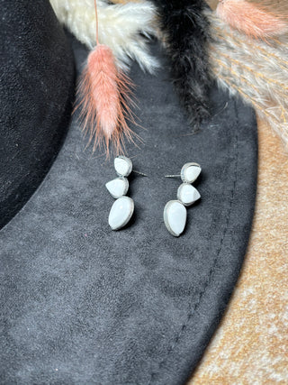 Navajo White Turquoise Stud Earrings