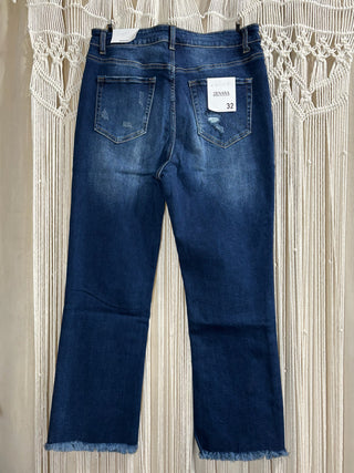 Emma Raw Hem Straight Leg Cropped Jeans