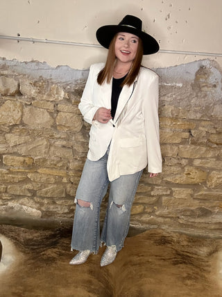 Julia White Tassel Blazer