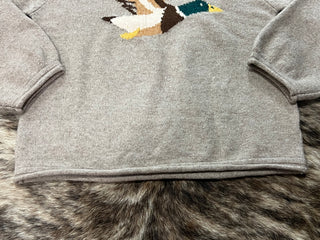 Mallard in Flight Duck Graphic Raglan Sweater - Mocha