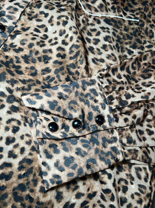 Leopard Sheer Button Down