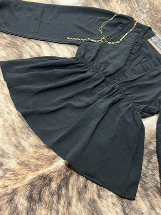 Ruched Pintuck Babydoll Top